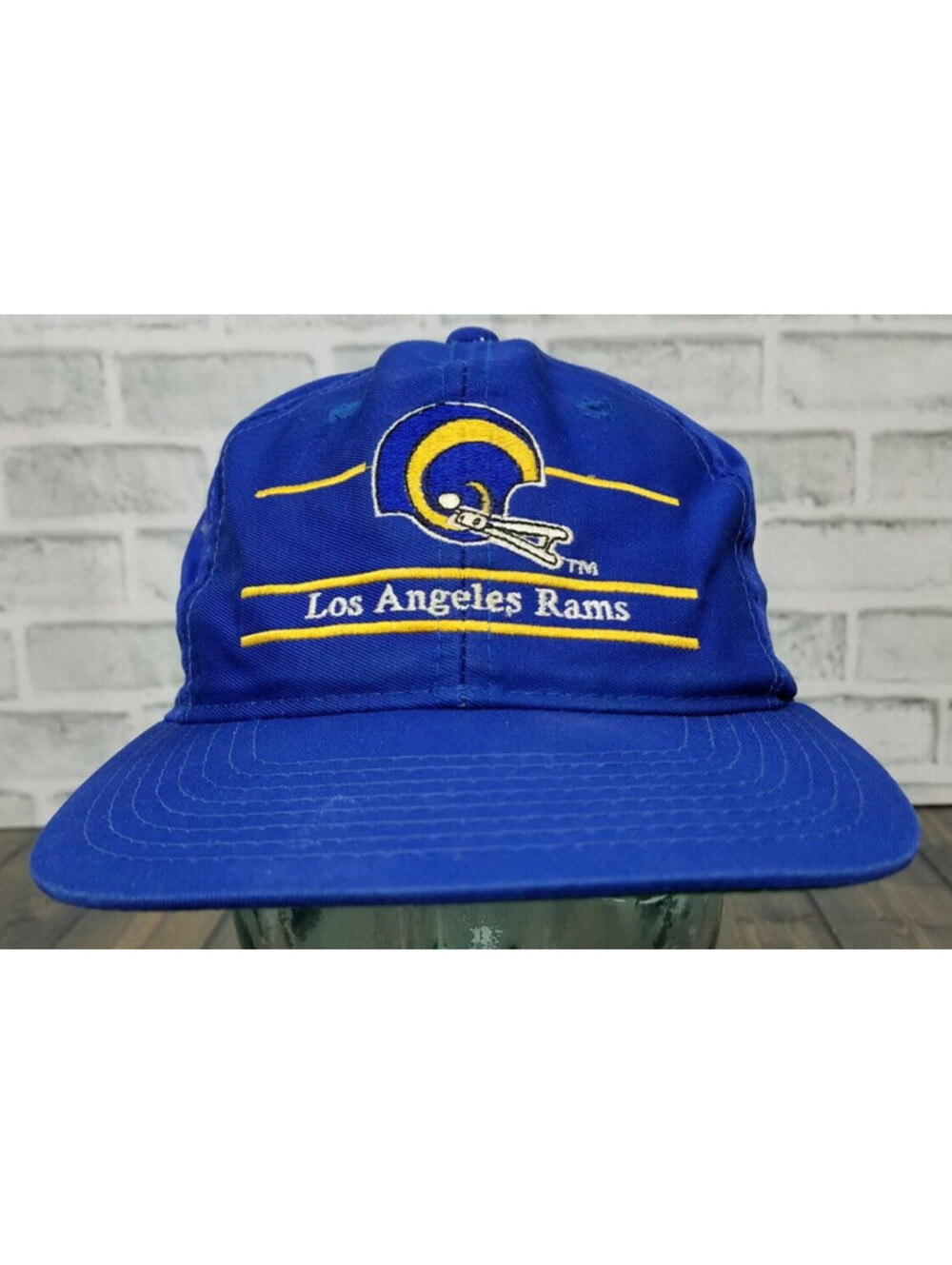 Vintage ANNCO Los Angeles Rams Hat Cap Snapback Blue NFL - YOUNGAN